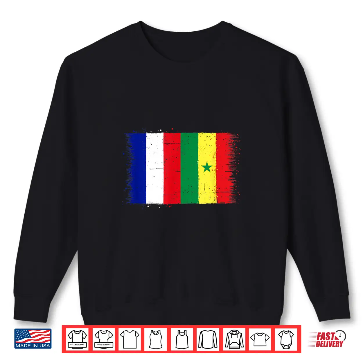 Vintage Senegal France Flag For Proud Senegalese French Fan Shirt Vintage Senegal France Flag For Proud Senegalese French Fan Shirt