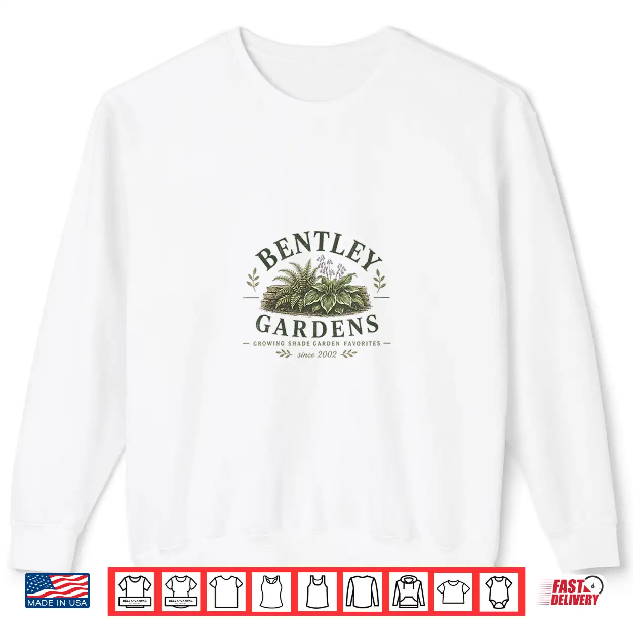 Vintage Shade Garden Design Hosta & Fern Botanical Artwork Shirt Vintage Shade Garden Design Hosta & Fern Botanical Artwork Shirt