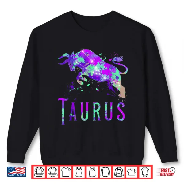 Sweatshirt Watercolor Taurus Symbol Zodiac Sign Astrology Horoscope Shirt