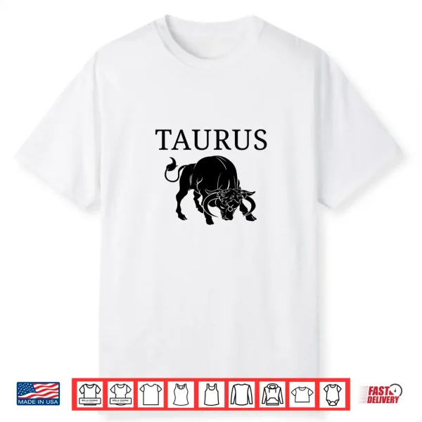 Taurus Astrology Large Bull Zodiac Sign With Taurus Name Shirt