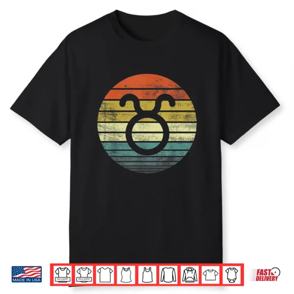 Taurus Gifts Funny Retro Sunset Zodiac Sign Birthday Shirt