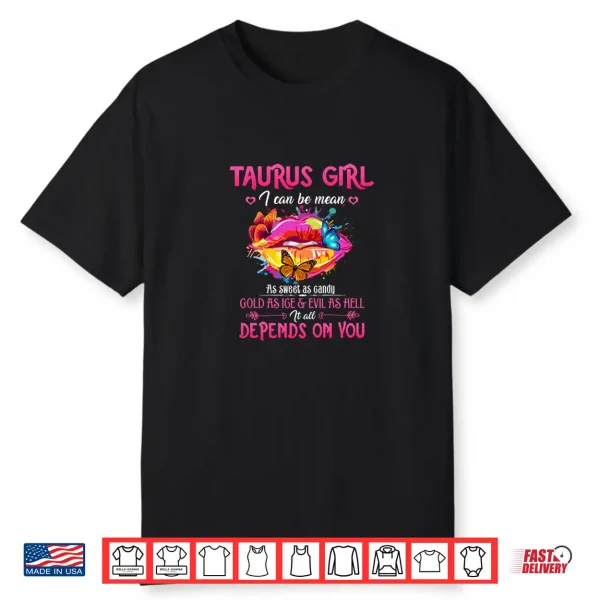 Taurus Girl Lips April May Queen Birthday Zodiac Shirt