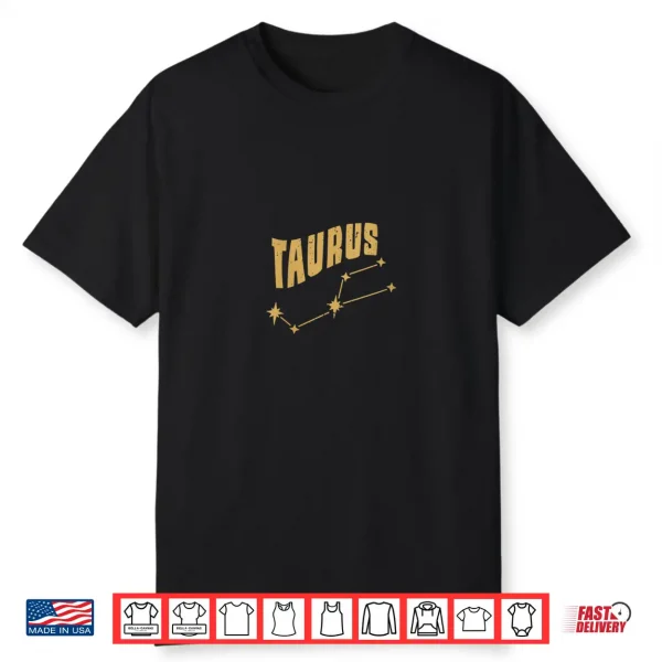 Taurus Golden Yellow Constellation Vintage Zodiac Sign Shirt