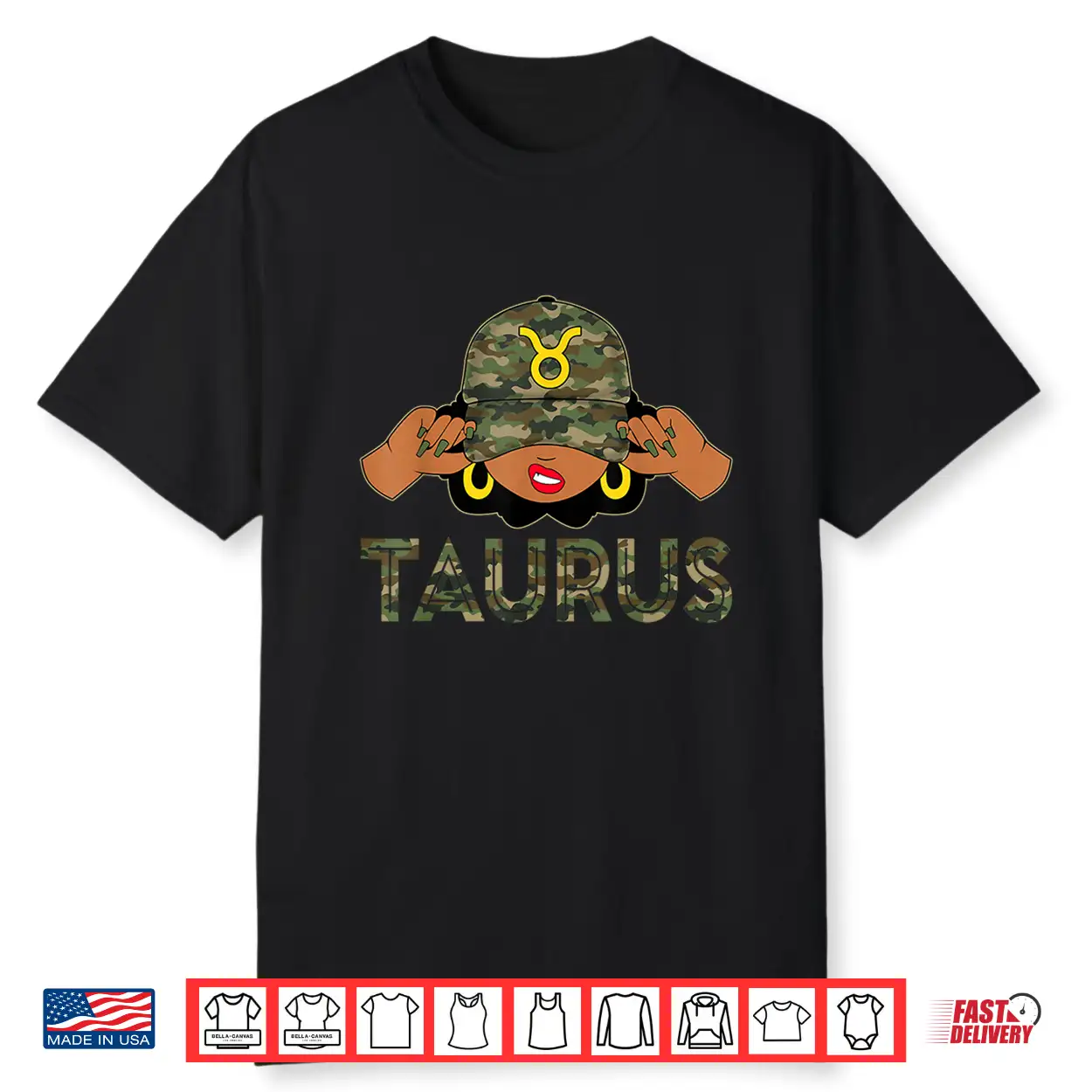 Taurus Queen Sassy Afro Black Woman Camo Cap Zodiac Shirt Taurus Queen Sassy Afro Black Woman Camo Cap Zodiac Shirt
