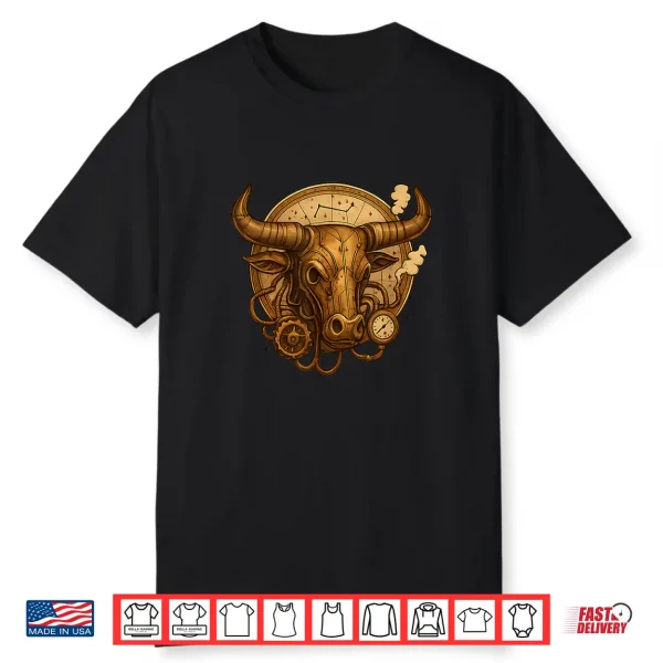Taurus Steampunk Zodiac Bull Gear Shirt