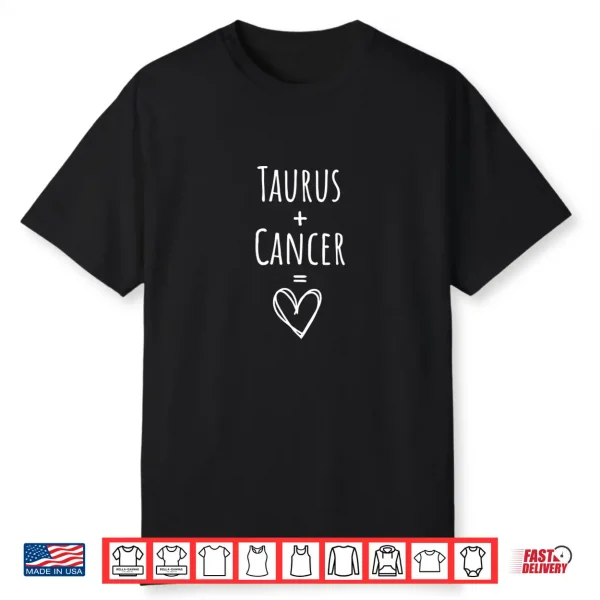 Taurus And Cancer Couple Matching Zodiac Sign Shirt