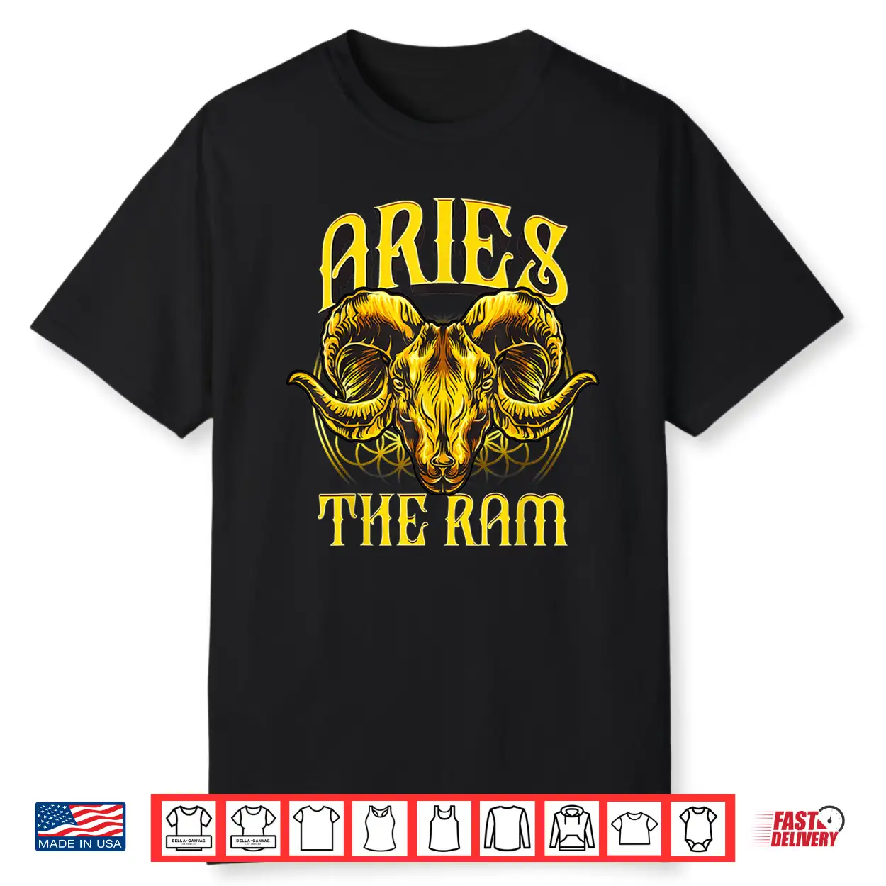 Unique Aries Art Gift With Golden Ram For Horoscope Lovers Shirt Unique Aries Art Gift With Golden Ram For Horoscope Lovers Shirt