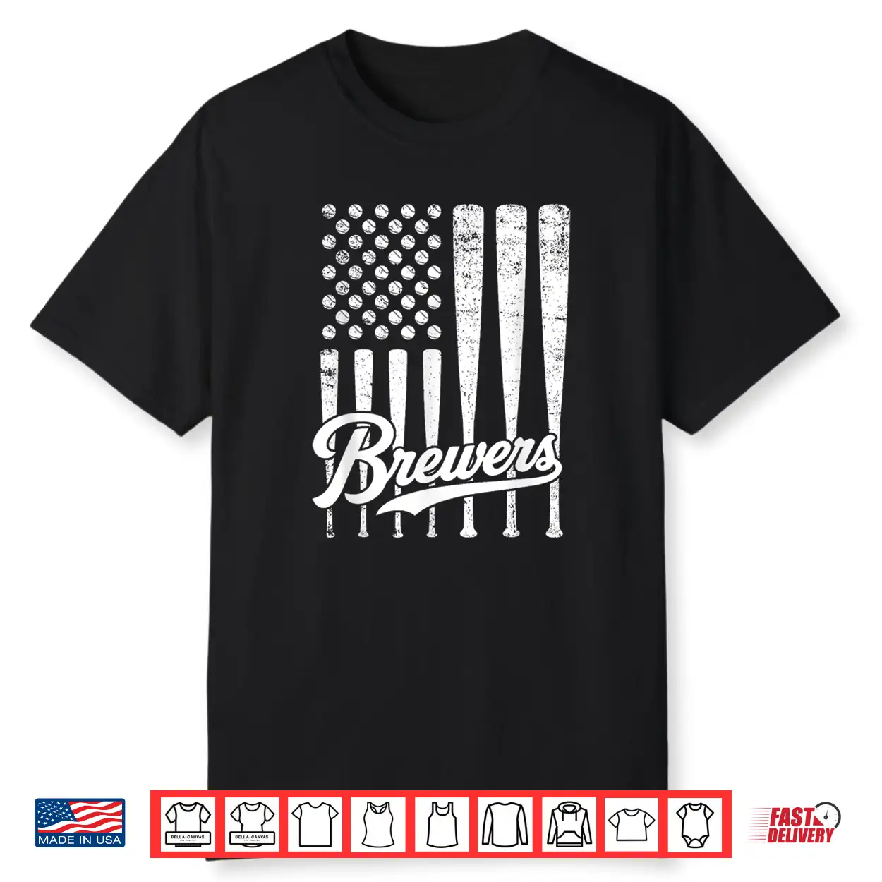 Vintage Brewers Baseball American Us Flag For Men Women Kids Shirt Vintage Brewers Baseball American Us Flag For Men Women Kids Shirt
