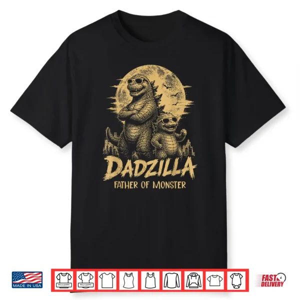 Vintage Dadzilla Father Of The Monsters Dad Son Daughter Shirt