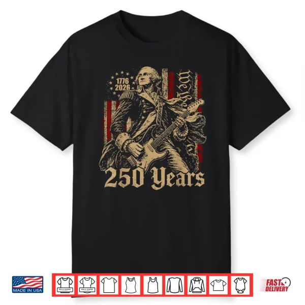 Vintage George Washington Playing Guitar 250 Years America Shirt