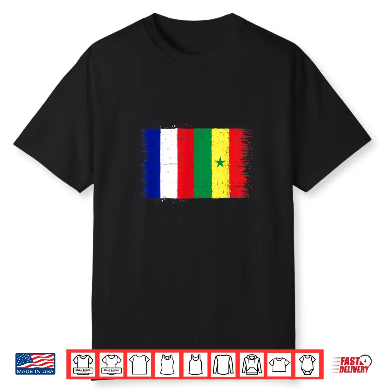 Vintage Senegal France Flag For Proud Senegalese French Fan Shirt Vintage Senegal France Flag For Proud Senegalese French Fan Shirt