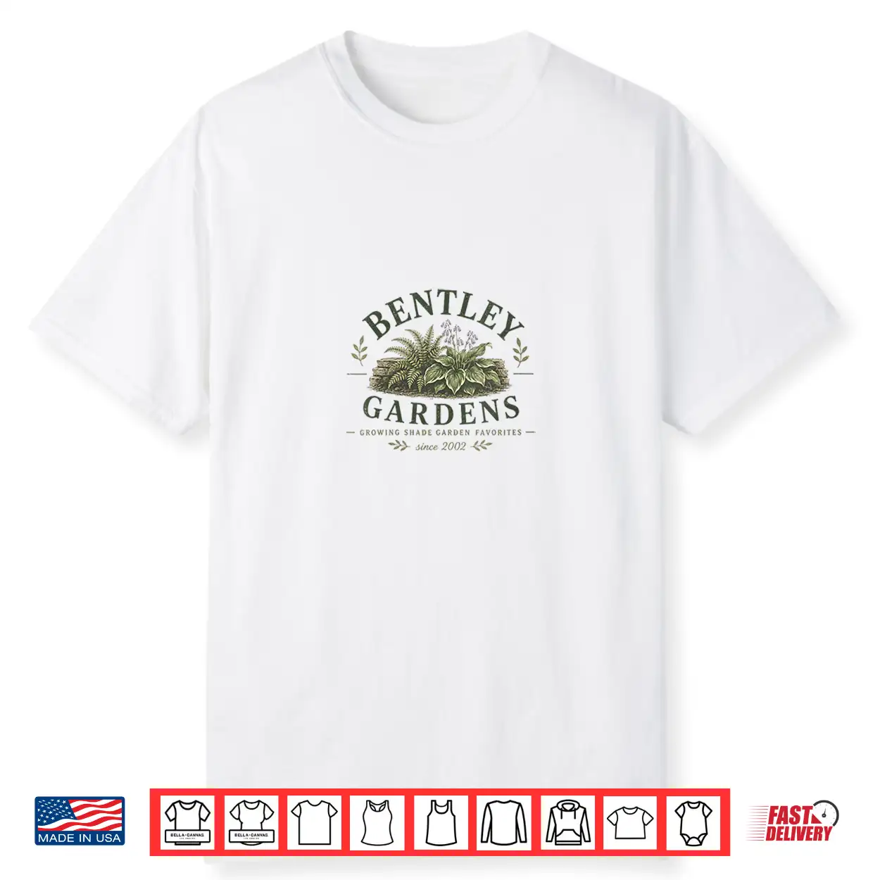 Vintage Shade Garden Design Hosta & Fern Botanical Artwork Shirt Vintage Shade Garden Design Hosta & Fern Botanical Artwork Shirt