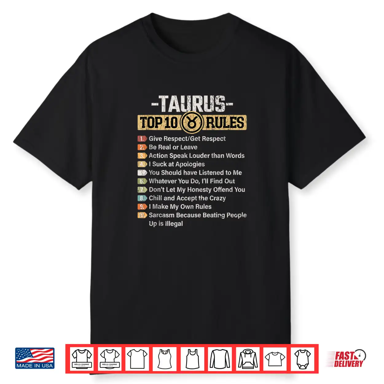 Zodiac Sign Funny Top 10 Rules Of Taurus Graphic Shirt Zodiac Sign Funny Top 10 Rules Of Taurus Graphic Shirt
